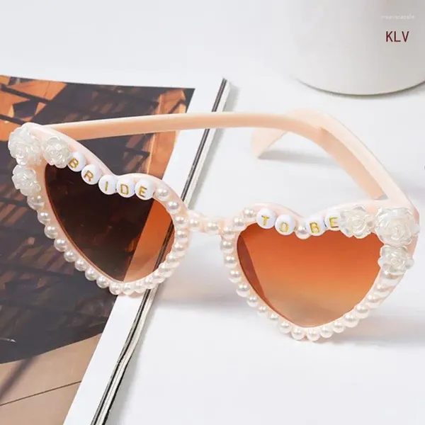 Sonnenbrille Junggesellenabschied Frau Braut zu sein Buchstabe weißer Rahmen Brille weiblicher Trend für Erwachsene