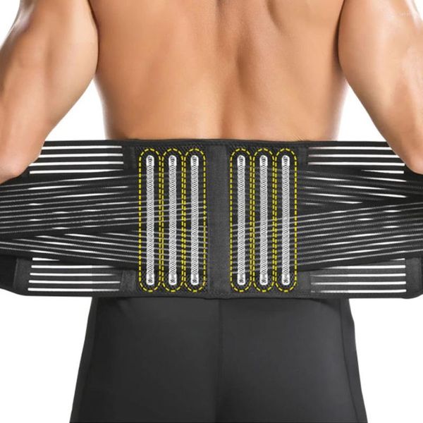 Поддержка талии, поясничный бандаж для облегчения боли в нижней части тела, 6 пружинных ремней для женщин и мужчин, дышащий поясничный поясничный пояс