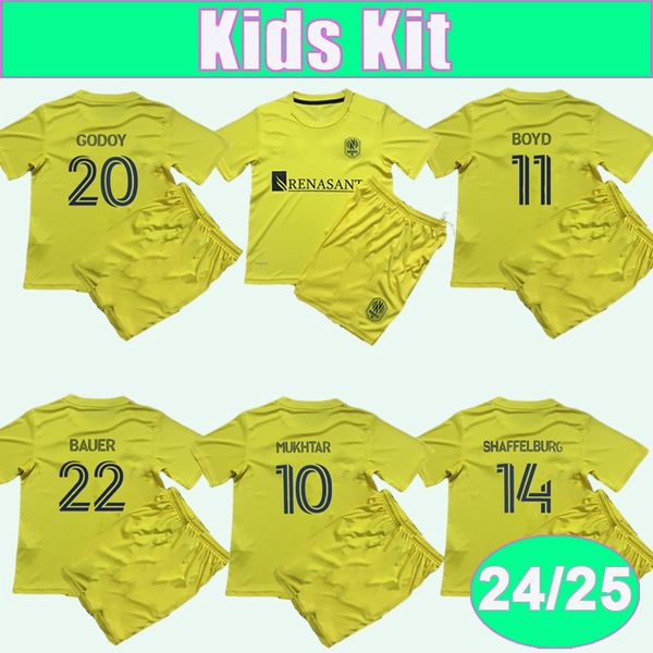 2024 25 MUKHTAR SURRIDGE Kit per bambini SC Maglie da calcio Nashville Home Maglia da calcio LEAL ZIMMERMAN BUNBURY Bambino Uniformi a maniche corte