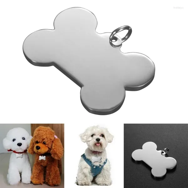 Hundebekleidung Haustier-ID-Tags Hunde und Katzen Knochenform Blanko-Halsband-Anhänger