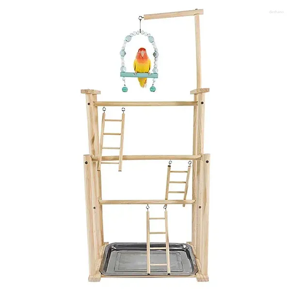 Altre forniture per uccelli Stand per pappagalli Parco giochi Gioco in legno Palestra Esercizio Giocattolo Box Scaletta per parrocchetti Budgie Lovebird