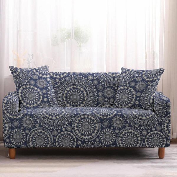 Sandalye Datura Floral Lüks Baskı Retro Serisi lacivert Sofa Cover Slipcover Kadın Hediye Kaymaz Yıkanabilir Mobilya Koruyucu