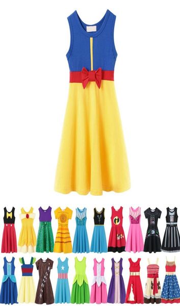 32 stile Bambine Principessa Estate Cartoon Bambini Bambini abiti da principessa Abbigliamento casual Kid Trip Frocks Costume da festa drop6728105