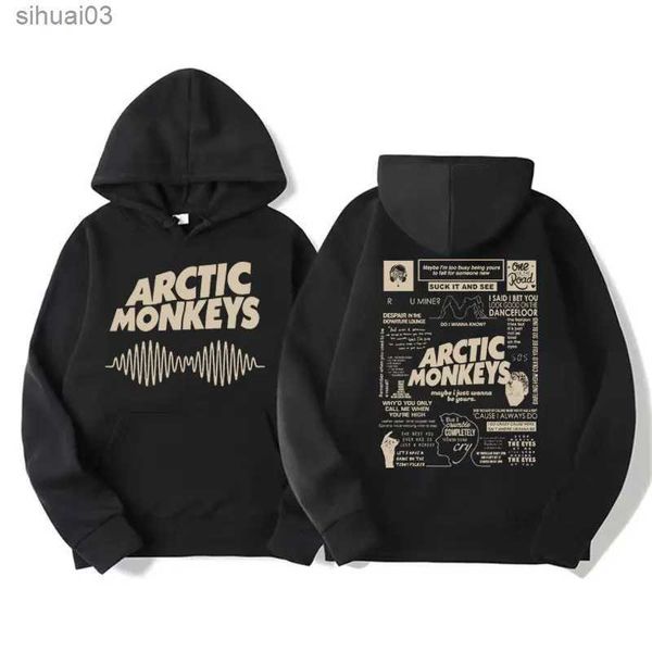 Moletons masculinos Moletons Retro Arctic Monkey Music Tour Dupla face Impresso Hoodie Mens Harajuku Hip Hop Punk Moletom Moda Estilo Trendy HoodieL2403