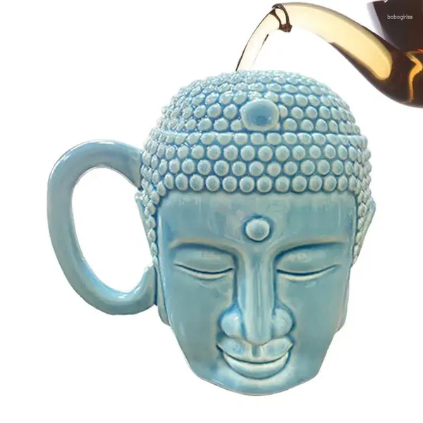 Tazze Buddha Tazza da caffè Testa Tazza Zen Home Office Decorazione e buona fortuna Acqua 450 ml Creativo