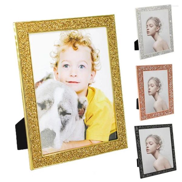 Frames 5/6/7 Zoll PO Rahmen glänzender Strasskante Anti-skid länglich Glitzer Wand Montage Tisch Top Display Bildschutz