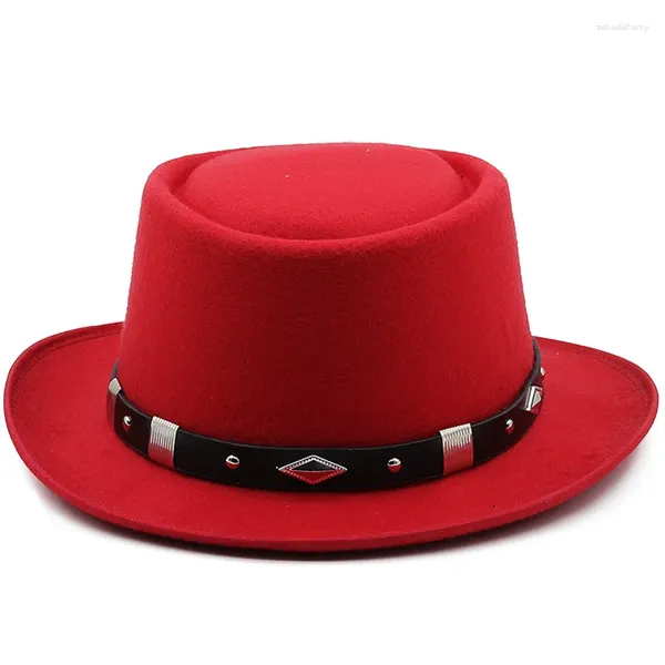 Berretti Cappello da donna Cappello Fedora da uomo Autunno Inverno Feltro Ampio Panama Copricapo Designer Moda Nero Cappella Spiaggia Tesa Rosso Donna