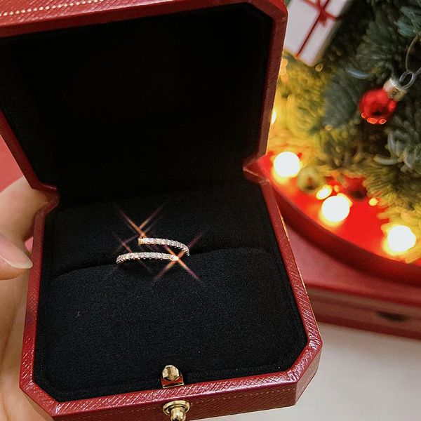 Кольцо для ногтей Love, мужские кольца для женщин, классическое роскошное обручальное кольцо, дизайнерское кольцо из золота 18 карат