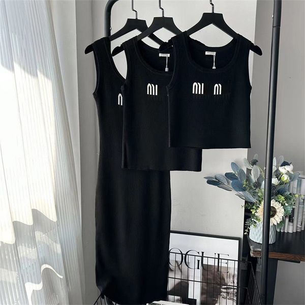 Verão novas mulheres regata preta sexy magro fino de malha camiseta designer letras bordados roupas simples