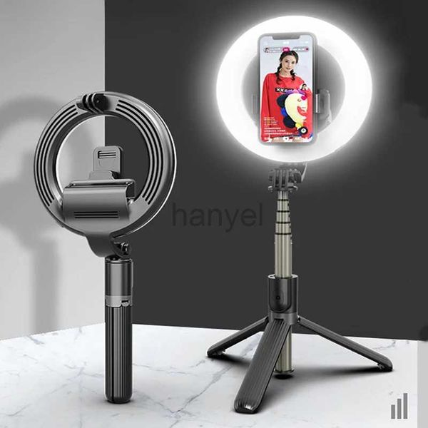 Selfie Monopods Halka Işığı Bluetooth Kablosuz Katlanabilir Uzaktan Kumanda Taşınabilir Alüminyum Smartphone 24329