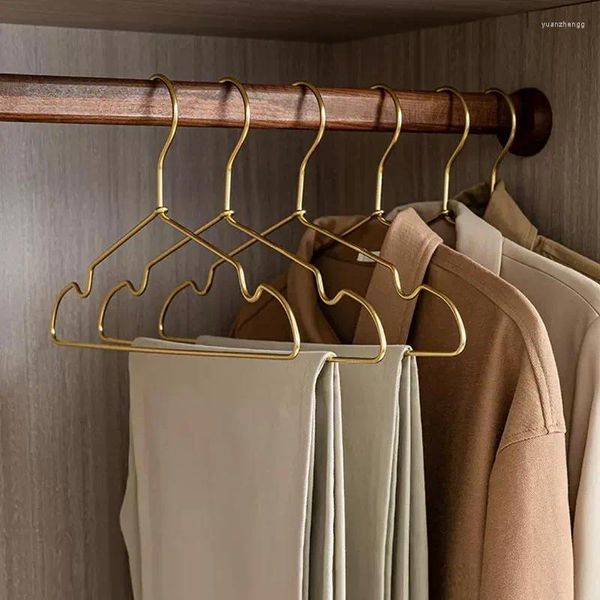 Cabides 10pcs cabide de roupas antiderrapante saia casaco secagem guarda-roupa armazenamento sapce saver organizador metal liga de alumínio rack