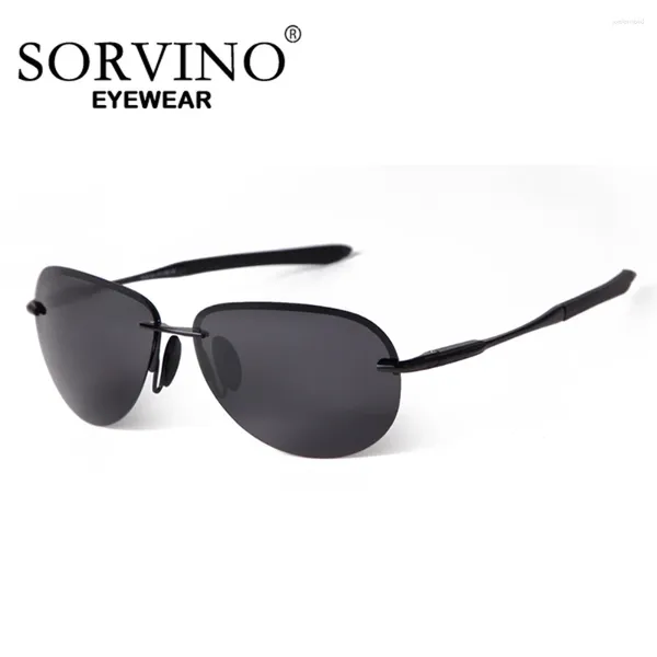 Occhiali da sole SORVINO polarizzati personalizzati moda Cat Eye occhiali senza montatura tendenza gambe primaverili retrò rotondi femminili