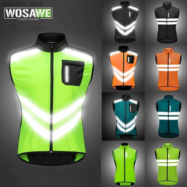 Fahrradjacken WOSAWE Männer Fahrradweste Fahrrad Reflektierende Sicherheitsweste Ärmellose Weste MTB Rennrad Jersey Camping Angeln Radfahren Clothing24329