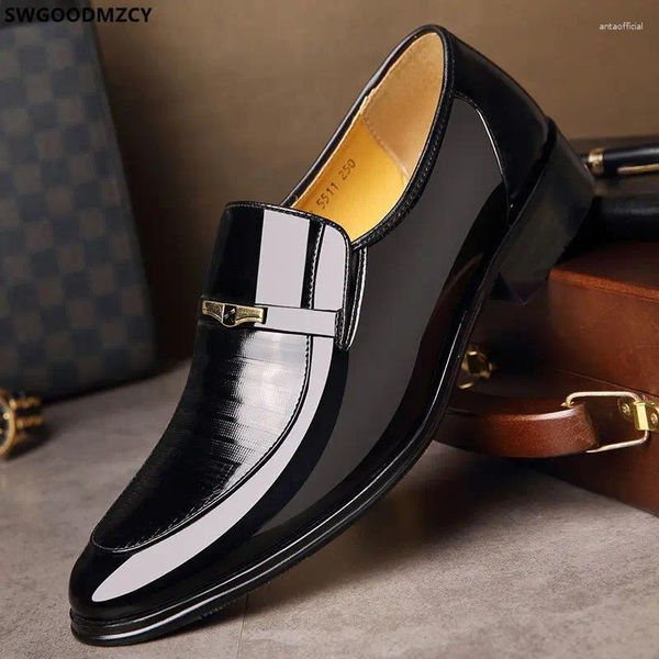 Kleid Schuhe Italienische Männer Formale Müßiggänger Mann Hohe Qualität Elegante Patent Leder Für 2024 Sapato Masculino Zapatos