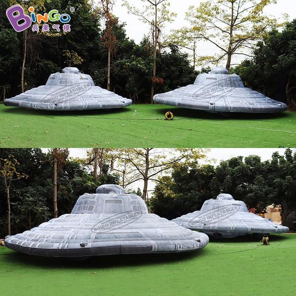 Outdoor 7x7x2.5m (23x23x8ft) Publicidade gigante modelos de naves espaciais para decoração de tema espacial 7m Inflação OVNI Balão