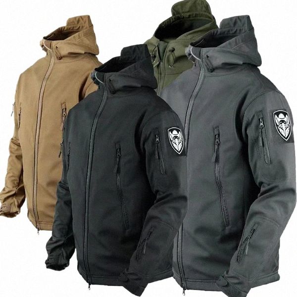 Erkeklerin açık artı boyutu softshell ceket kış polar astarlı taktik üstler yüksek kaliteli su geçirmez kamue özel ordu ceketleri 79jo#