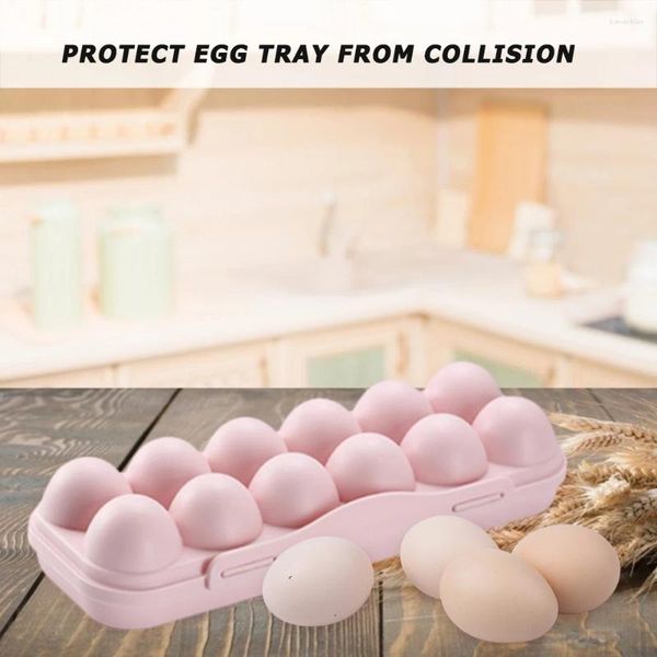 Depolama Şişeleri 12 Izgara Yumurta Kutusu Plastik Tutucu Şok geçirmez Yumurta Buzdolabı Kampı Kampı Piknik Yürüyüş Seyahati