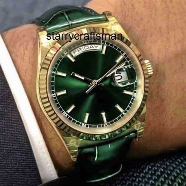 Роскошные часы RLX Clean Datejust DATE С сапфировым стеклом Дизайнерские часы SUPERCLONE Автоматические механизмы Неровные функции Циферблат Золотой безель Стекло Нержавеющая сталь Твердая пряжка