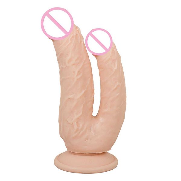 Nxy-Dildos, große Doppelpenetration, Vagina und Anus, weiches Hautgefühl, Penis mit Phalluskopf, Sexspielzeug für Frauen, Masturbation, 240330