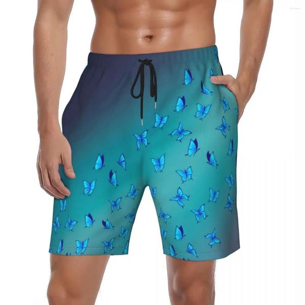 Мужские шорты Enchanted Butterfly Board, летние синие спортивные шорты для фитнеса с животными, пляжные мужские быстросохнущие повседневные плавки размера «сделай сам», большие размеры