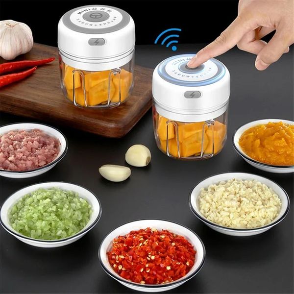 100/250 ml Mini Sbocchi di aglio elettrico STURDY MINI CRUFPER DURANTE MINI CRUFPER USB USB Carica Smart Electric Vegetable Chopper Kitchenb Custer elicottero