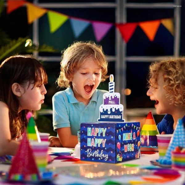 Hediye sargısı eğlenceli para fikri renkli sürpriz kutular doğum günü yetişkinler için çocuklar mutlu kart şeffaf çanta
