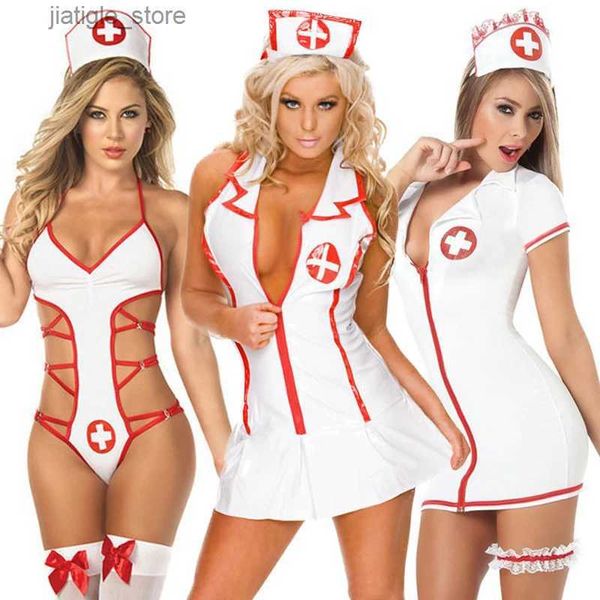 Sexy Set Sexy Lingerie Baby Doll Mulheres Vestido de Renda Lingerie Erótica Porno Cosplay Uniforme Para Trajes Sexuais Roupa Interior Lenceria Sexi Y240329