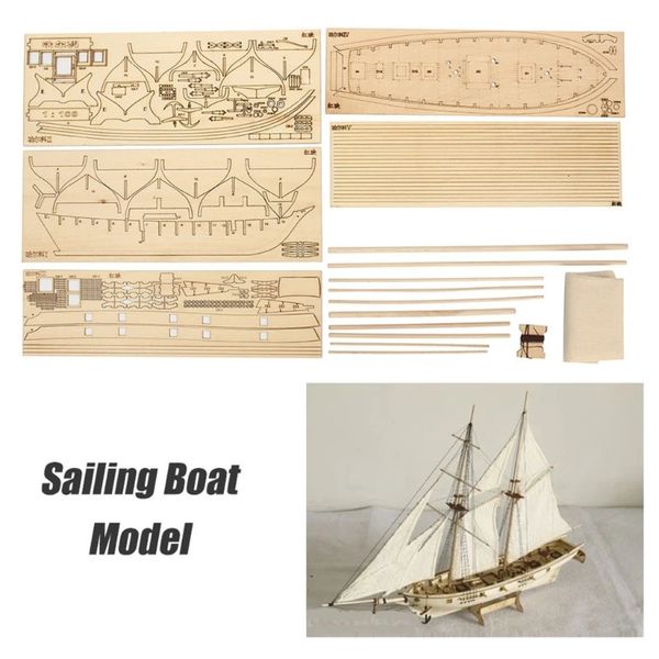 Kit modello di nave in legno Puzzle 3D Set di blocchi di costruzione Giocattolo per adulti Regalo da collezione 240319