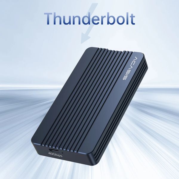 Acasis Thunderbolt 3 40gbit / s M.2 NVMe SSD -Gehäuse 8 TB Transparente USB -C -SSD -Hülle mit 40 Gbit / s kostenloses Kabel für Mac -Fenster