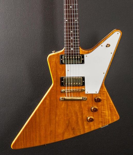 Jugg 50 Anniversary 58 Reissue Natural Korina Explorer Электрогитара закругленной формы 50-х годов KorinaNeck Tuilp Тюнеры Золотая фурнитура1344738