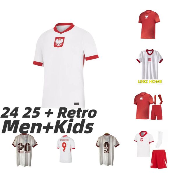 2024 POLONIA maglie da calcio LEWANDOWSKI MILIK casa lontano ZALEWSKI SZYMANSKI polacco 24 25 1982 rosso bianco ZIELINSKI PISZCZEK GROSICKI Pologne BEDNAREK maglia da calcio