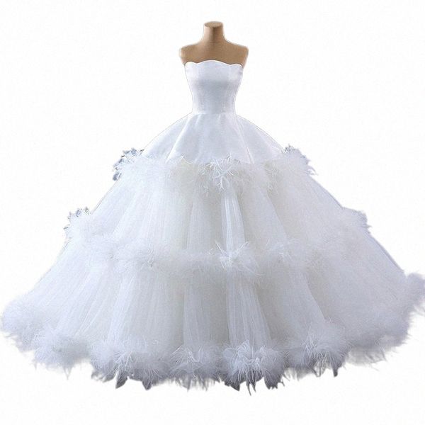 Jancember Prezzo a sorpresa Abiti da sposa classici per le donne Abito di sfera Strapl Cappella Treno Matrimonio Dr Lace Vestido De Novia X8qD #