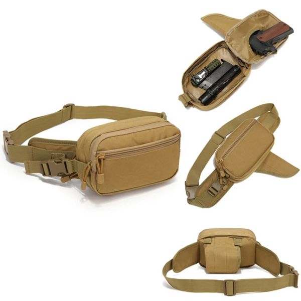 Çantalar taktik erkekler bel çanta askeri avcılık koşu taşıma torbası tabancası gizlenmiş tabanca cep telefonu açık spor omuz çantaları