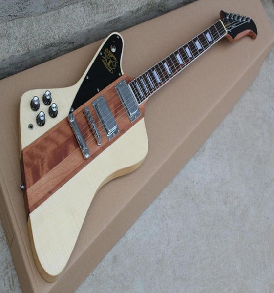 Özel Mağaza Thunderbird Firebird VII Natrual Figürlü Akçaağaç Top Electric Guitar One Picece Neck Vücut Krom Donanım Üst Selli6728170