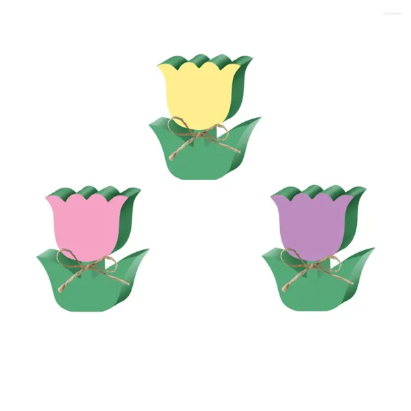Flores decorativas 3 pçs tulipa ornamentos de flores de madeira emblemas criança casa decoração dos desenhos animados em forma de decoração