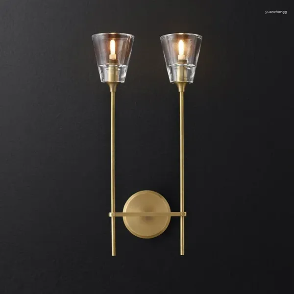 Lâmpadas de parede estilo americano espelho luzes arandela moderna luminárias de ouro sala de estar quarto banheiro casa loft decoração
