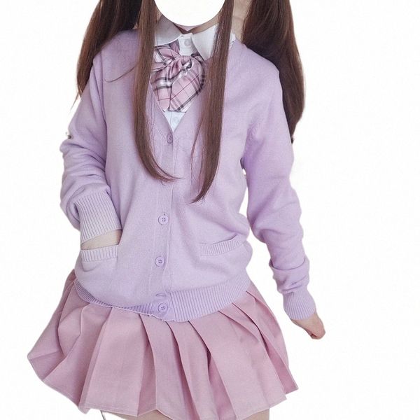 Japanische Schule JK Uniform Pullover Mantel Anime Cosplay Kostüme Strickjacke Oberbekleidung Pullover LG Sleeve Strickjacke für Mädchen B8e7 #