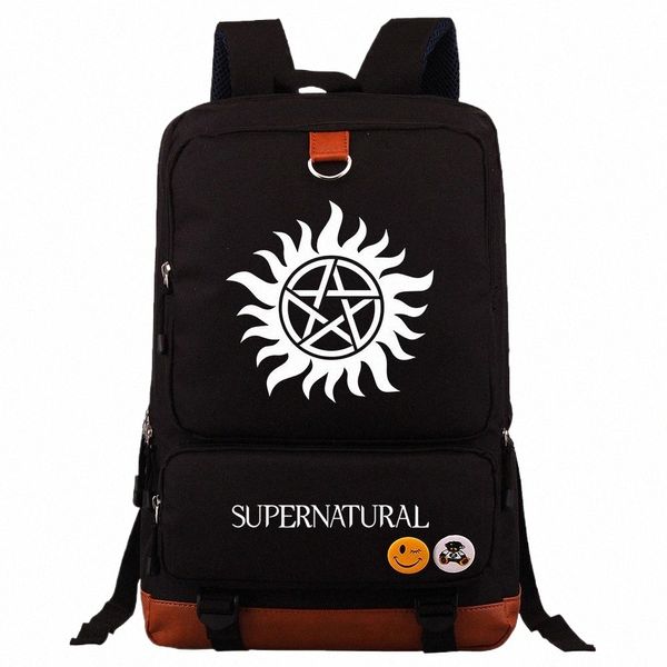 Neue Supernatural Evil SPN Jungen Mädchen Kinder Schule Buch Taschen Frauen Bagpack Teenager Leinwand Männer Laptop Reise Student Rucksack L8bp #