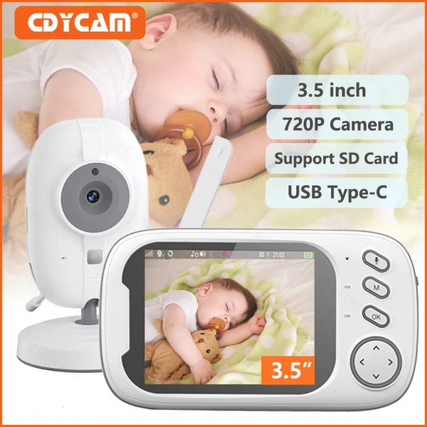 Video Baby Monitor LCD da 3,5 pollici Wireless Audio bidirezionale Visione notturna Monitoraggio della temperatura Telecamera di sicurezza Babysitter 240326