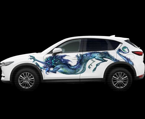 Автомобильная наклейка большого размера китайский дракон, единорог, наклейка всего тела, переоборудование автомобильных корпусов для автомобильных аксессуаров Volkswagen
