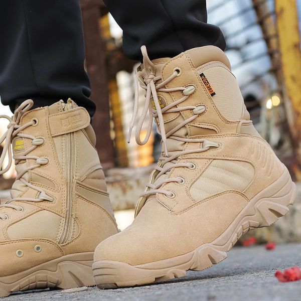 Stiefel Mens Tactical Boots Military Desert Swat American Combat Stiefel Outdoor Winterschuhe atmungsaktiv tragbare CS -Stiefel Chaussure Homme