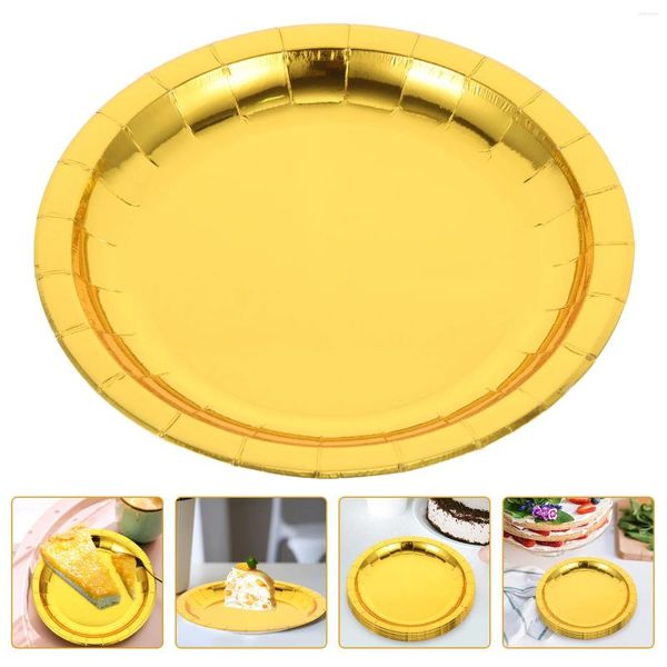 Louça descartável 30 Pcs Folha de Carimbo Bolo Pan Placas para Casamento 100 Pessoas Festa Peças Prato de Sobremesa de Plástico