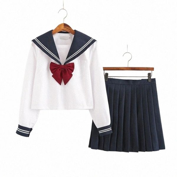 Gonna uniforme scolastica giapponese Costumi vestito da marinaio JK Uniform Suit Ragazze Gonna a pieghe Anime Cosplay Studentessa Uniforme Top B4Im #