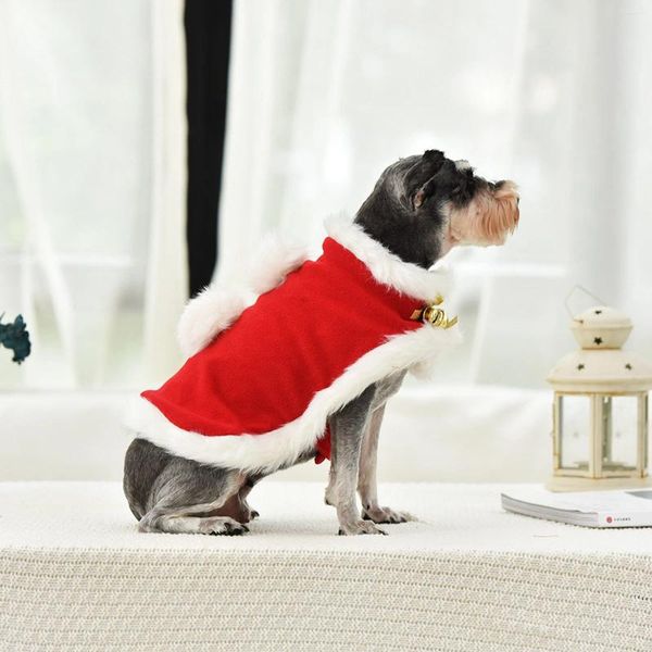 Cão vestuário bola peluda pet capa festival traje conjunto transformando vestir-se com sinos material de pelúcia roupas confortáveis ​​ropa perro