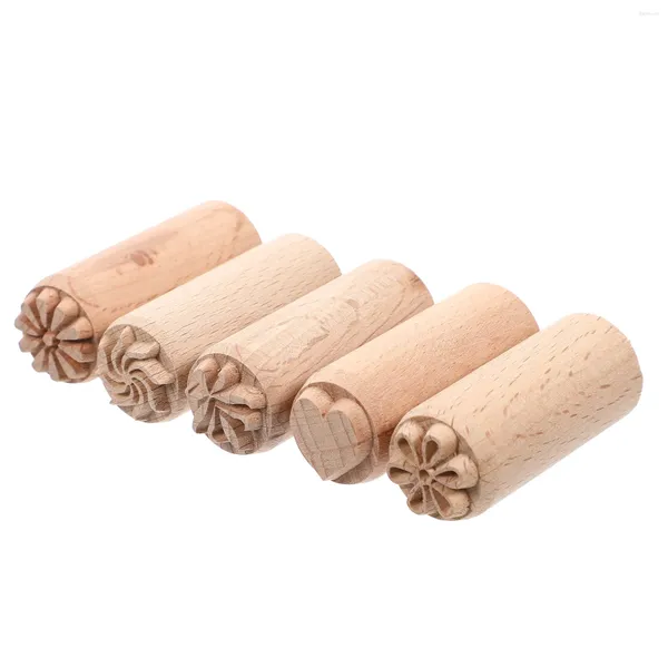 Бутылки для хранения, 5 шт., деревянные штампы с цветочным узором, деревянный цветочный блок, скрапбукинг для рукоделия