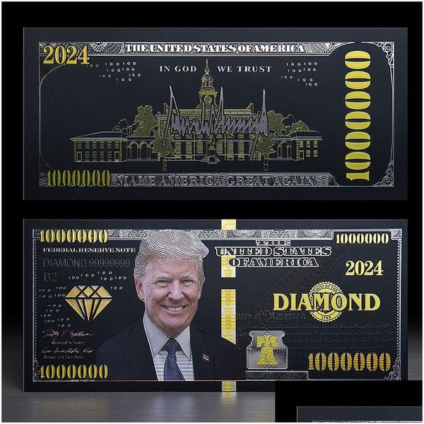 Partyzubehör liefert Donald Trump 1000000 Goldfolien-Banknote Präsidentschaftswahl gefälschte Banknote Drop-Lieferung Hausgarten Festlich Ev Dhscv