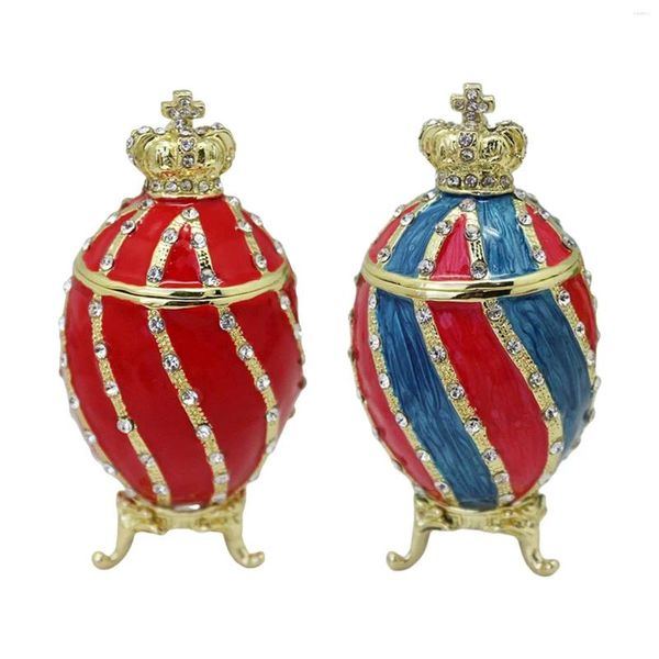 Sacchetti per gioielli Scatola con cerniera smaltata Decorazioni per la casa Porta anello ricordo Faberge Uovo Gingillo per pendenti Orecchini Ciondoli di Natale Compleanno