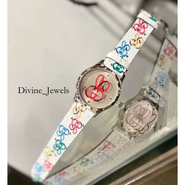 Orologi da polso di marca completa di moda Donna Ragazza colorato stile cartone animato cinturino in pelle al quarzo di lusso con orologio logo G169 2516