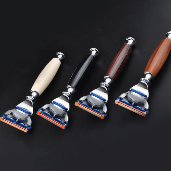 Yunchi Men's Wood Razor Shaving Holder Barber Hair Beard Shave Manual Razor Handle Safety Razor Holder For Men Free Shipping