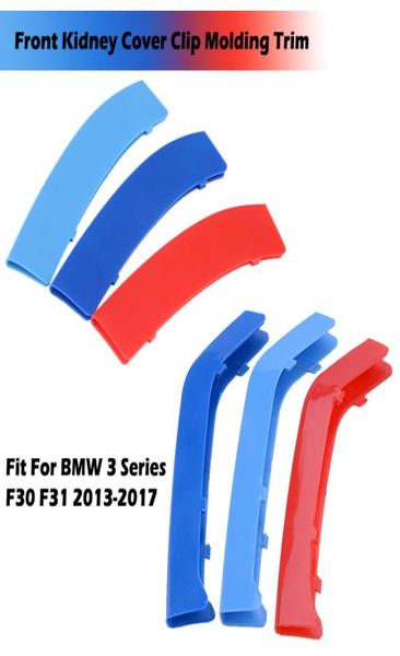 Griglie renali anteriori 8 11 Bar Griglia di copertura Clip Modanatura adatta per BMW Serie 3 F30 F31 2013-2017 3D Performance Style Color4760913